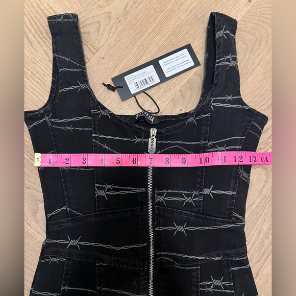Barbed wire corset denim dress BNWT - Picture 3 of 8